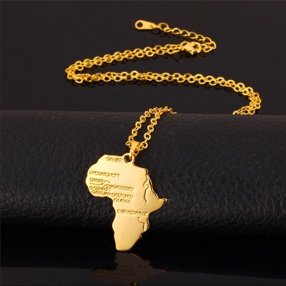 Jewelry - New 18k gold map necklace for men women